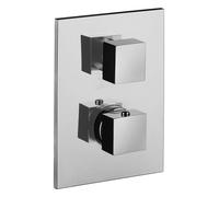 Paffoni Level - Grifo empotrado termostático de ducha para 3 dispositivos, con cuerpo de montaje, cromo LEQ519CR