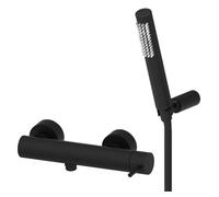 Paffoni Light - Conjunto de ducha con grifo, negro mate LIG168DNO