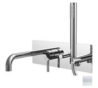 Paffoni Light - Grifo de bañera pod omítku, con accesorios y cuerpo de montaje, blanco mate LIG001BO