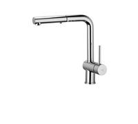 Paffoni Light - Grifo de fregadero con ducha extraíble, cromo LIG285CR-MET