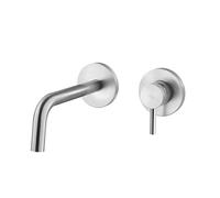 Paffoni Light - Grifo empotrado de lavabo, con cuerpo de montaje, 2 orificios, acero inoxidable LIG104ST70