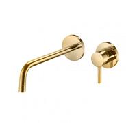 Paffoni Light - Grifo empotrado de lavabo, con cuerpo de montaje, 2 orificios, dorado LIG106HG70
