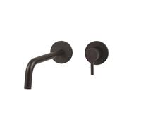 Paffoni Light - Grifo empotrado de lavabo, con cuerpo de montaje, 2 orificios, negro mate LIG104NO70