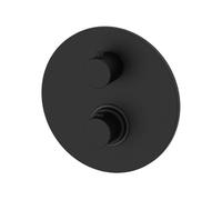 Paffoni Light - Grifo empotrado termostático de ducha, con cuerpo, 2 salidas, negro mate LIQ018NO