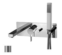 Paffoni Rock - Grifo empotrado de bañera, con accesorios y cuerpo de montaje, acero inoxidable RO001ST