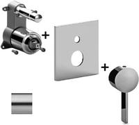 Paffoni Rock - Grifo empotrado para 2 dispositivos, acero inoxidable ROBOX015ST/M