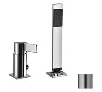 Paffoni Rock - Grifo para borde de bañera, 2 orificios, acero inoxidable RO041ST