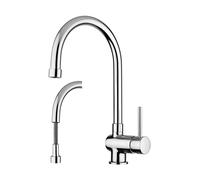 Paffoni Stick - Grifo de fregadero con ducha extraíble, cromo SK185CR
