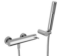 Paffoni Stick - Grifo de ducha de pared con cabezal de ducha, cromo SK168DCR