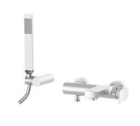 Paffoni Tilt - Grifo de bañera con accesorios, acero inoxidable TI023ST