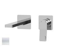 Paffoni Tilt - Grifo empotrado de lavabo, con cuerpo de montaje, 2 orificios, blanco mate TI105BO70