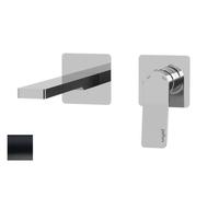 Paffoni Tilt - Grifo empotrado de lavabo, con cuerpo de montaje, 2 orificios, negro mate TI105NO70