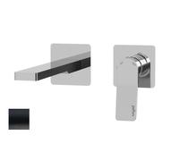 Paffoni Tilt - Grifo empotrado de lavabo, con cuerpo de montaje, 2 orificios, negro mate TI106NO70