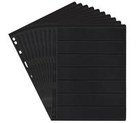 Páginas de colección de sellos 10 hojas 7 bolsillos 197x35mm | PENPRIS 9 agujeros fundas para sellos insertos de doble cara para carpeta de colección negro PCP040710