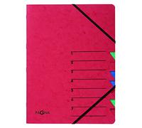 Pagna 24061-01 - Carpeta (cartón, DIN A4, 7 separadores de colores), color rojo