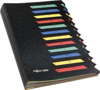 Pagna 24151-04 - Carpeta organizadora (24 separaciones en colores, A-Z, cartón comprimido), color negro