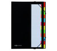 Pagna 44133-04 Carpeta (12 separadores, cierre con elásticos), color negro