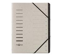 PAGNA Carpeta clasificadora, 7 compartimentos, color gris claro