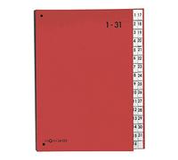 Pagna Desk Organizer - Cuaderno de planificación con índices 1-31, rojo