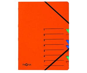 PAGNA Ordnungsmappe "EASY", DIN A4, Karton, 7 Fächer, orange