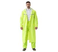 Pahajim Largo Impermeable Reutilizable Chubasquero,para La Lluvia Portátil para Mujer Hombre,con Reflectantes Tiras,Transpirable,para Trabajo,Senderismo
