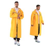 Pahajim Largo Impermeable Reutilizable Chubasquero,para La Lluvia Portátil para Mujer Hombre,con Reflectantes Tiras,Transpirable,para Trabajo,Senderismo