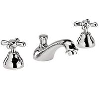 Paini Liberty 211 - Grifo de lavabo con 3 agujeros y asas en cruz, baño, cromado, diseño Liberty, fabricado íntegramente en Italia