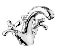 Paini Liberty 243 - Grifo monomando para lavabo con asa en cruz, baño, cromado, diseño Liberty, fabricado íntegramente en Italia