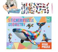 Paint By Sticker Kids - Álbum de manualidades de criaturas poligonales coloridas con números a juego | Aprendizaje imaginativo en edad preescolar Pasatiempo Promover la concentración