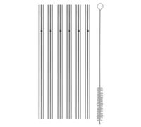 Pajitas para beber, 18 cm, juego de 6 piezas, con cepillo, de acero inoxidable, WMF