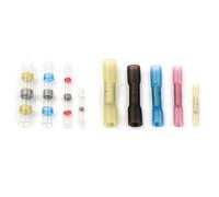 PAJPXPCD 200 piezas de conector de terminal termorretráctil de manguito de soldadura impermeable, grueso, 4 tamaños, empalme de cable a tope, conector de crimpado