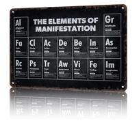 PAJPXPCD Cool Metal Sign The Elements Of Manifestation Spiritual Law Of Attraction Antique Tin Art For Den Library Closet Camper RV Trailer 8 X 12 inch