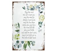PAJPXPCD Irish Blessing Tin Sign May The Road Rise Up To Meet You Green Wall-Art 8 X 12 in