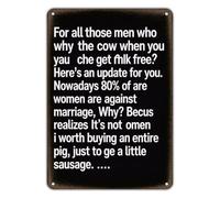 PAJPXPCD Sarcastic Marriage Advice Metal Tin Sign Witty Couple Quote Wall Decor for Home Office Porch Husband Wife Funny Gift Plaque 8 X 12 inch