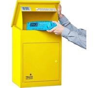 Paketbox: Caja para la entrega de paquetes, armario seguro para la entrega de paquetes, sistema de seguridad antirrobo. Dimensiones: 440 x 350 x 580 mm. Color: Amarillo