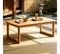 PAKMEZ Mesa de Suelo Japonesa de Madera, Mesas Bajas de Té Japonesas | Fácil de Instalar, para Té, Lectura, Juegos, Caligrafía(Yellow,60*40*35cm/23.6*15.7*13.8in)