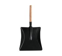 Pala Metálica con Mango de Madera - Para Chimenea, Estufa, Jardín, Carbón y Cenizas - 45 x 23 cm, Color Negro - EasySpeed