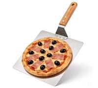 Pala para pizza, 30,5 cm, pala para pizza de aluminio, pala para pizza con mango de madera, pala para pizza, espátula cuadrada para pizzas caseras, hornear, pan, accesorios para pizza