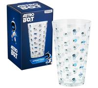 Paladone Astrobot Glass - Vaso de 400 ml con calcomanías Astro Bot, vasos para videojuegos para fanáticos y coleccionistas