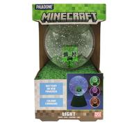 Paladone - bola de nieve led con purpurina de minecraft creeper, bola