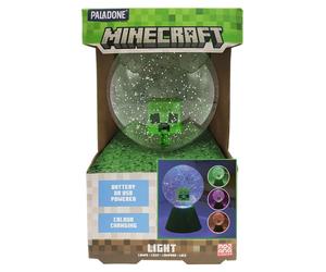 Paladone - bola de nieve led con purpurina de minecraft creeper, bola