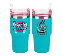 Paladone fortnite vaso térmico azul de 600 ml con pajita, botella ofi