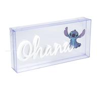 Paladone - Lámpara LED Neón Stitch Ohana PP12800LS para decoración de dormitorio o salón, diseño icónico de Disney con iluminación suave azul, 15 cm x 30 cm, ideal para fans de Lilo & Stitch Medium