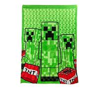 Paladone Manta Cojín 2-en-1 Minecraft Creeper - Manta de Viaje con Licencia Oficial Microsoft, Manta Suave y Plegable, diseño Compacto para salón o Dormitorio, 120 x 150 cm