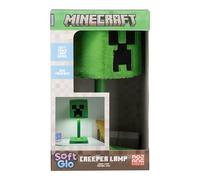 Paladone Minecraft Creeper SoftGlo - Lámpara de mesa - Pantalla de felpa de 30 cm para dormitorio - Lámpara USB ambiental suave