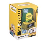 Paladone Minions Bob Icon - Reloj Despertador Digital de 14 cm con luz Nocturna, Funciona con Pilas