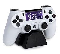 Paladone PS5 Digital Alarm USB Reverse LCD with Backlight | White PlayStation Controller Design