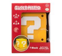 Paladone Lámpara Super Mario Bloque SquishyGlo – LED recargable silicona – Oficial Nintendo