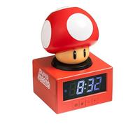 Paladone Reloj despertador Super Mario Hongo Digital con luz nocturna y snooze oficial Nintendo 16cm