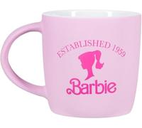 Paladone Taza de cerámica con logotipo rosa oficial de Barbie para agua, té helado o café, taza coleccionable de muñeca Barbie Mattel para fanáticos de la película, regalo para mujer y decoración de
